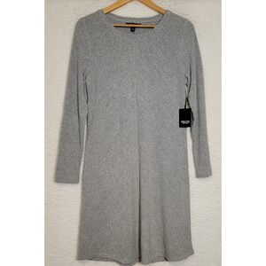 NEW NWT Simply Vera Gray Sweater Dress Size M Diagonal Knit Long Sleeve 1029